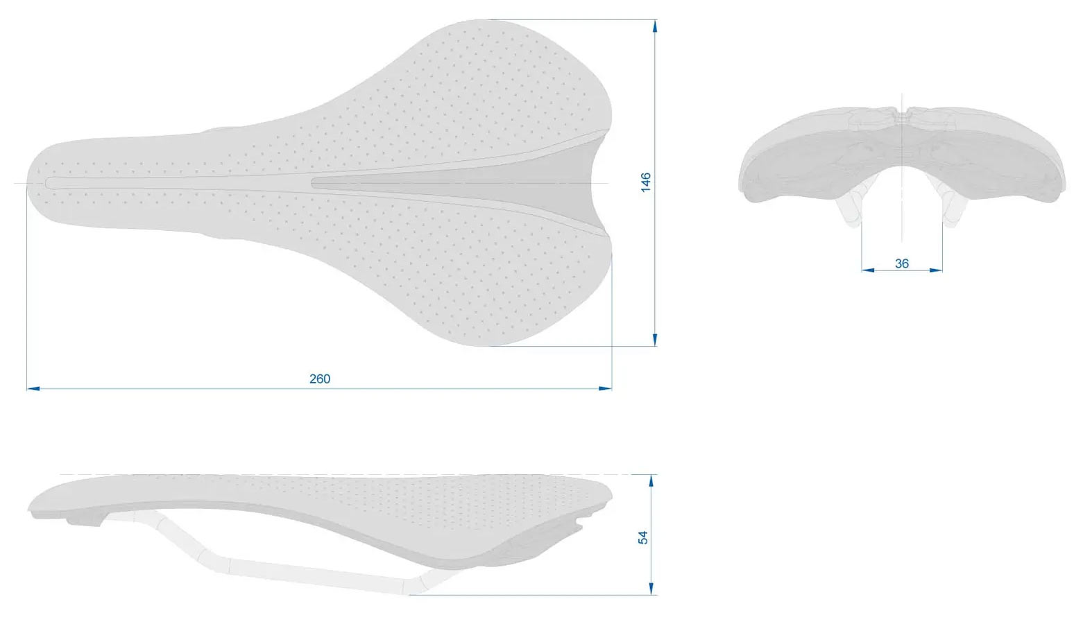 Tabla de dimensiones del sillín Ritchey Cabrillo