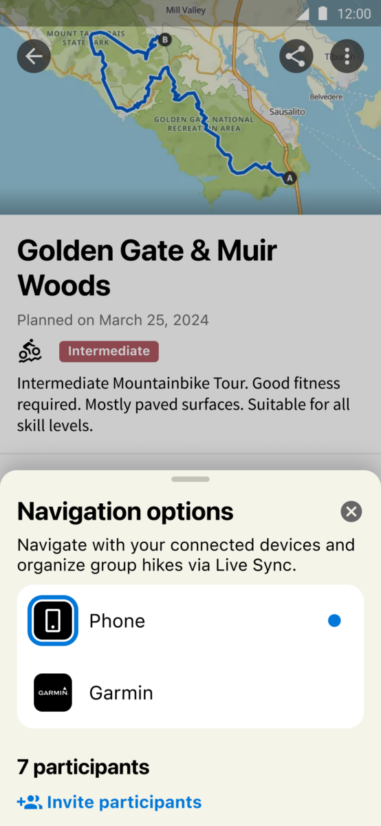 Actualización de Komoot Group Tours