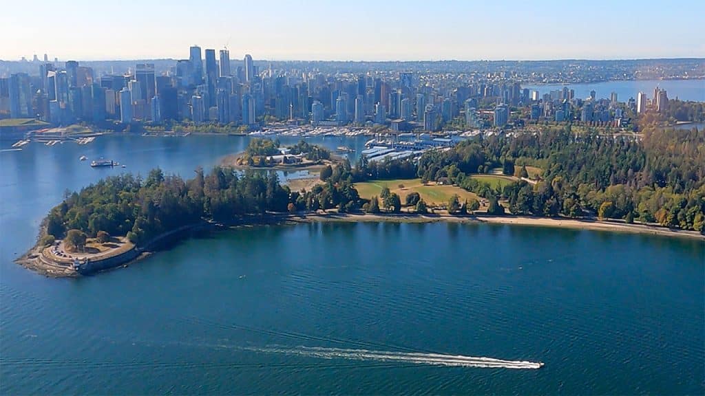 Lighthouse Point en el Parque Stanley de Vancouver es donde comienza el RBC Grandfondo Whistler.
